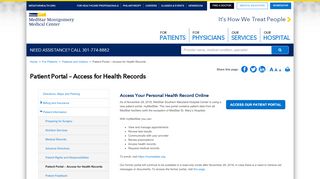 
                            1. Patient Portal – Access for Health Records at MedStar Montgomery - Medstar Montgomery Patient Portal