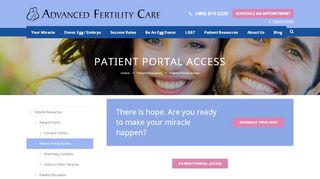Patient Portal | Advanced Fertility Arizona's #1 IVF & IUI Clinic - Advanced Fertility Care Patient Portal