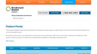 
                            1. Patient Portal | Brookwood Baptist Health, Primary & Specialty Care ... - Brookwood Primary Care Cahaba Heights Patient Portal