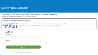 
Patient Portal - Family Practice Associates - Medfusion
