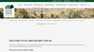 
                            5. Patient Portal FAQ | Carolina Internal Medicine Associates - Cima Patient Portal