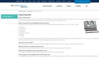 
Patient Portal FAQ - Improving the health of the ... - LifeBridge Health
