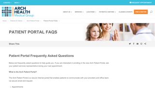 
                            3. Patient Portal FAQs | Arch Health - Archconnect Patient Portal