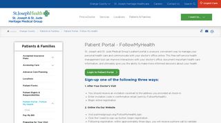
                            2. Patient Portal - Follow My Health | St. Joseph Heritage ... - St Joseph Heritage Patient Portal Portal