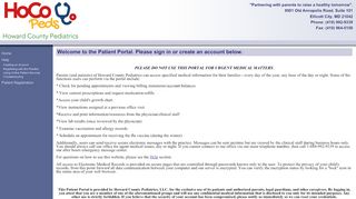 
                            5. Patient Portal - Howard County Pediatrics - Pediatrics Day And Night Patient Portal