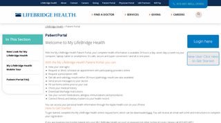 
Patient Portal - Improving the health of the ... - LifeBridge Health
