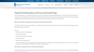 
                            3. Patient Portal Information on Privacy and General Usage | Family Care ... - Patient Portal Bellingham