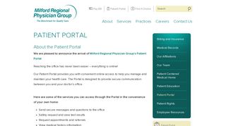 
                            4. Patient Portal - Milford Regional Physician Group - Tri Valley Medical Patient Portal