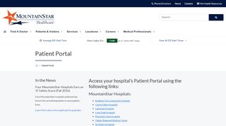 
                            3. Patient Portal | MountainStar Health - St Marks Patient Portal