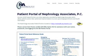 
                            3. Patient Portal of Nephrology Associates P.C. - Acumen Patient Portal
