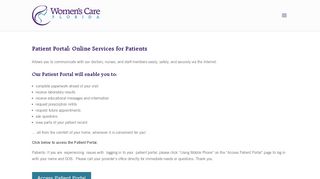 
                            5. Patient Portal: Online Services for Patients - Womens Care Florida - A Woman's View Patient Portal