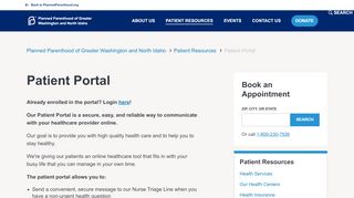
                            4. Patient Portal | Planned Parenthood of Greater Washington ... - Planned Parenthood Patient Portal