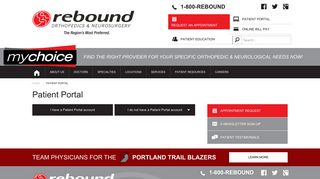 
                            1. Patient Portal | Rebound Orthopedics & Neurosurgery | Vancouver ... - Rebound Patient Portal