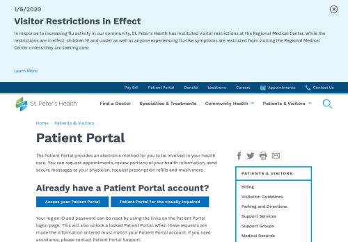 Patient Portal | St. Peter's Health - Mystpeters Portal