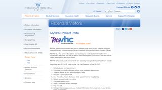 
                            2. Patient Portal : Virginia Hospital Center - Myvhc Patient Portal