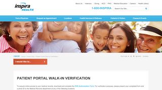 
                            3. Patient Portal Walk-In Verification - Inspira Health Network - Inspira Patient Portal