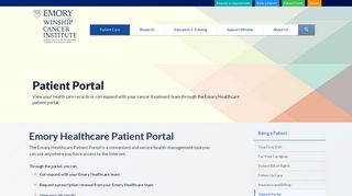 
                            1. Patient Portal - Winship Cancer Institute - Emory University - Emory Winship Patient Portal