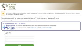 
                            3. Patient Portal - Women's Health Center of Southern Oregon - Medfusion - Klamath Women's Clinic Patient Portal