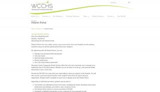 
                            1. Patient Portal | Wyoming County Community Health System - Wcch Patient Portal