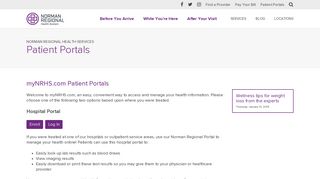 
                            1. Patient Portals - Norman Regional Health System - Norman Regional Patient Portal