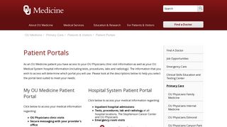 
                            1. Patient Portals - OU Medicine - Ou Patient Portal