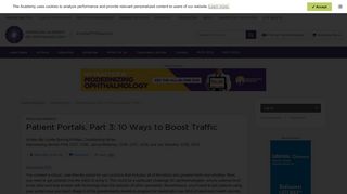 
                            3. Patient Portals, Part 3: 10 Ways to Boost Traffic - American Academy of ... - Asheville Eye Associates Patient Portal