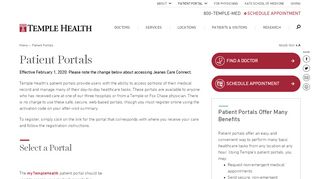
Patient Portals - Temple Health
