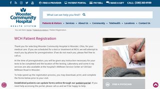 
                            4. Patient Registration | Wooster Community Hospital (WCH) Health ... - Wooster Community Hospital Patient Portal