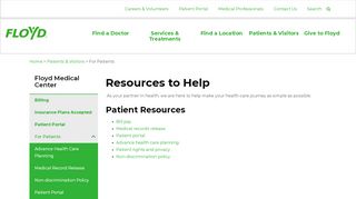 
                            2. Patient Resources | Floyd Medical Center | Floyd Health - Floyd.org - Floyd Primary Care Patient Portal