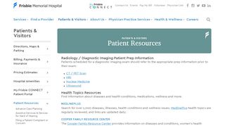 
Patient Resources - Frisbie Memorial Hospital
