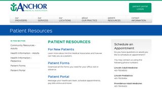 
Patient Resources from Anchor Medical Associates - Lincoln ...
