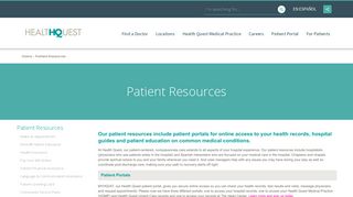
                            2. Patient Resources - Health Quest - Myhq 247 Patient Portal