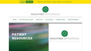 Patient Resources - Peachtree Orthopedics - Peachtree Orthopedics Patient Portal