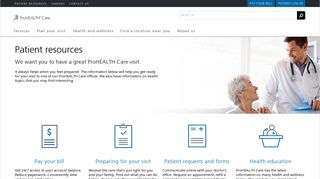 
                            2. Patient Resources - ProHEALTH - New York Health Care - Prohealth Patient Portal