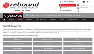 
                            3. Patient Resources | Rebound Orthopedics & Neurosurgery ... - Rebound Patient Portal
