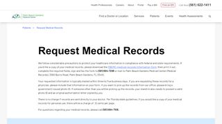 
                            3. Patient Resources Request Medical Records - Palm Beach Gardens ... - Palm Beach Gardens Medical Center Patient Portal