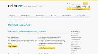 
                            2. Patient services - OrthoNY - Orthony Patient Portal