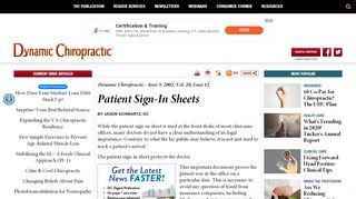
                            3. Patient Sign-In Sheets - Dynamic Chiropractic Canada - Chiropractic Sign In Sheet