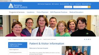 
                            5. Patient & Visitor Information - Berkshire Health Systems - Berkshire Health Systems Patient Portal