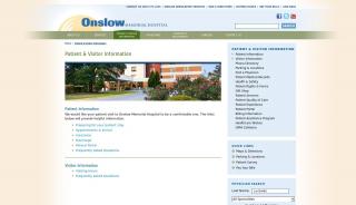 
                            6. Patient & Visitor Information | Onslow Memorial Hospital - Onslow Memorial Hospital Patient Portal