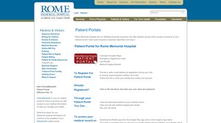 
                            1. PatientPortal - Rome Memorial Hospital - Rome Hospital Patient Portal