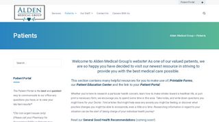 
                            2. Patients – Alden Medical Group - Alden Medical Patient Portal