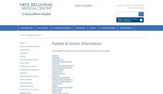 
                            2. Patients & Visitors | Frye Regional Medical Center - Lpnt Frye Regional Patient Portal