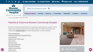 
                            3. Patients & Visitors | Wooster Community Hospital (WCH) Health System - Wooster Community Hospital Patient Portal