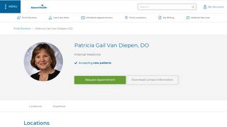 
                            5. Patricia Gail Van Diepen, DO | AdventHealth - Ormond Internal Medicine Patient Portal