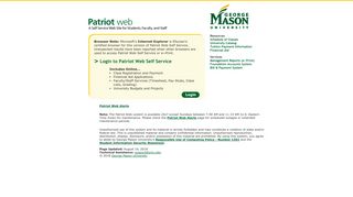 
                            2. Patriot Web - A Self Service Web Site for Students, Faculty ... - Mymason Portal