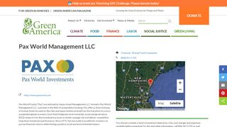 
Pax World Management LLC | Green America
