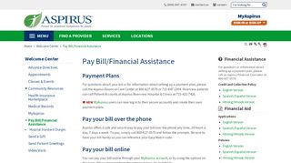 
                            8. Pay Bill/Financial Assistance | Aspirus Health Care - Aspirus Portal