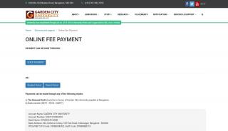 
Pay Fee Online - Garden City University | Bangalore
