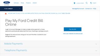 
                            3. Pay My Ford Credit Bill | Customer Support | Official Site of ... - Ford Online Portal